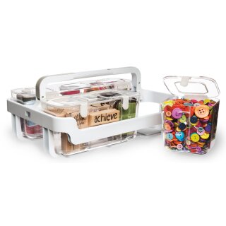 deflecto Caddy-Organizer stapelbar weiß/transparent