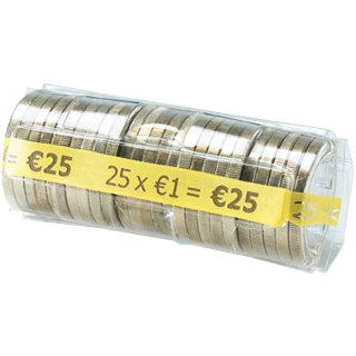 RESKAL Münzhülsen THE CONTAINER für 25 x 1 EUR 100 Geldhüllen