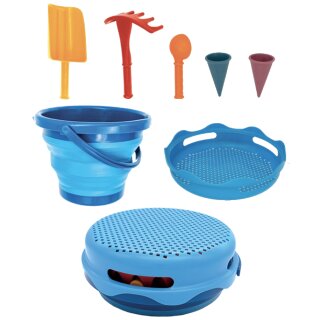 SCHILDKRÖT 7in1 Sand-Spielzeug Falteimer Set rot
