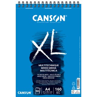CANSON Studienblock XL MIXED MEDIA DIN A4 weiß 50 Blatt
