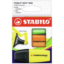 STABILO Textmarker BOSS MINI 3er Karton-Etui 07/3-2-02