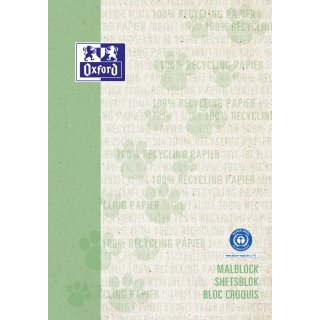 Oxford Malblock "Recycling" DIN A4 100 Blatt grün