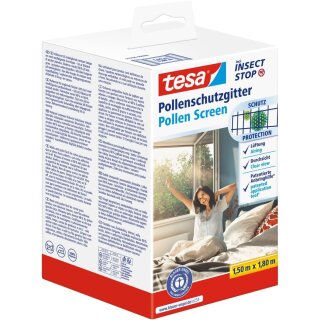 tesa Pollenschutzgitter für Fenster 1,80 m x 1,50 m anthrazit