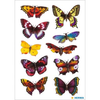 HERMA Sticker DECOR "Schmetterlinge" beglimmert 2 Blatt à 10 Sticker