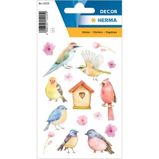 HERMA Sticker DECOR "Singvögel" 3 Blatt à 16 Sticker