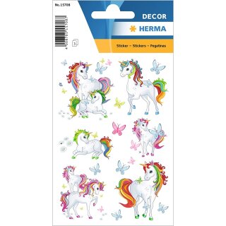 HERMA Sticker DECOR "Einhorn Best Friends" 3 Blatt à 17 Sticker