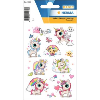 HERMA Sticker MAGIC "Verzaubertes Einhorn" 1 Blatt à 16 Sticker