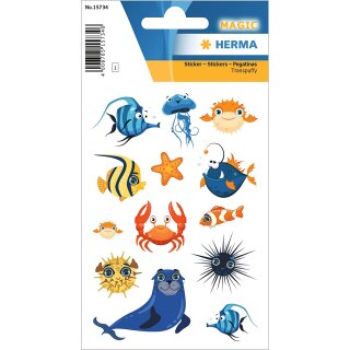 HERMA Sticker MAGIC "Freche Meeresviecher" 1 Blatt à 13 Sticker