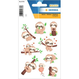 HERMA Sticker MAGIC "Das kleine Faultier" 1 Blatt à 9 Sticker
