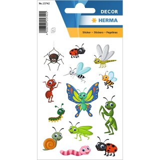 HERMA Sticker DECOR "Kleine Krabbeltiere" 3 Blatt à 13 Sticker