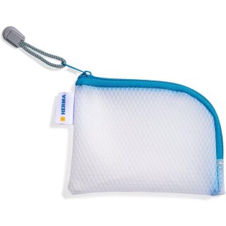 HERMA Reißverschlusstasche "Mesh Bags" DIN A7 blau