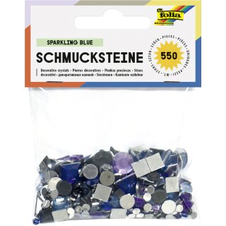 folia Schmucksteine "Sparkling Blue" Acryl 550 Stück
