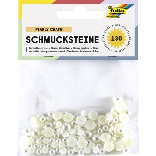 folia Schmucksteine "Pearly Charm" rund perlmutt 130 Halbperlen
