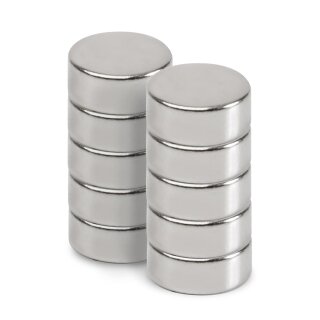 MAUL Neodym-Scheibenmagnet 8 mm Haftkraft: 1,5 kg silber 10 Stück