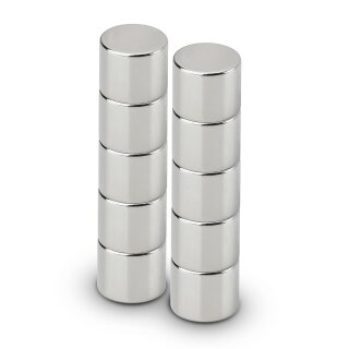 MAUL Neodym-Scheibenmagnet 10 mm Haftkraft: 4 kg silber 10 Stück