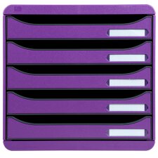 EXACOMPTA Schubladenbox BIG-BOX PLUS 5 Schübe violett