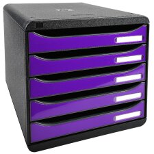 EXACOMPTA Schubladenbox BIG-BOX PLUS 5 Schübe violett