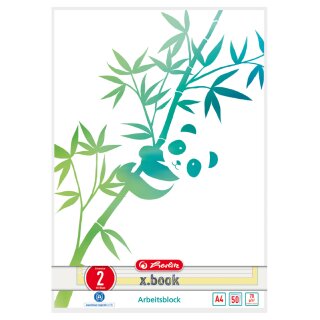 herlitz Arbeitsblock GREENline DIN A4 50 Blatt Lineatur 2