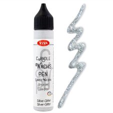 ViVA DECOR Candle Wachs Pen 28 ml silber-glitter