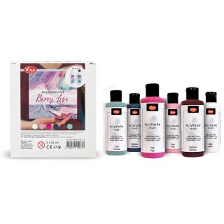 ViVA DECOR Acrylfarben-Set "Berry Love" 6-teilig
