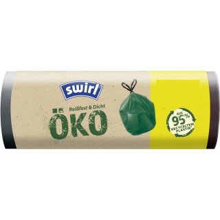 swirl Öko-Mülleimerbeutel mit Zugband grün 20 Liter 18 Beutel