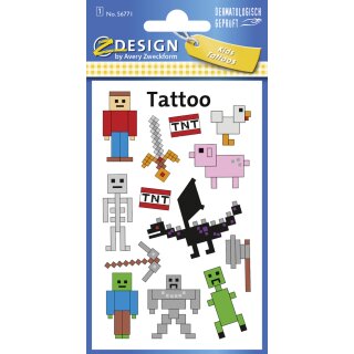 AVERY Zweckform ZDesign Kids Tattoos "Pixel" 1 Blatt à 13 Tattoos