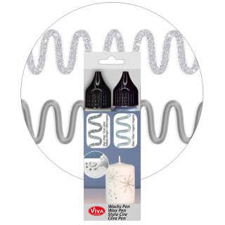 ViVA DECOR Candle Wachs Pen 28 ml 2er Set silber