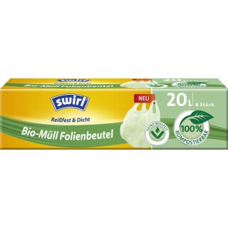 swirl Bio-Mülleimerbeutel kompostierbar grün 20 Liter 6 Stück