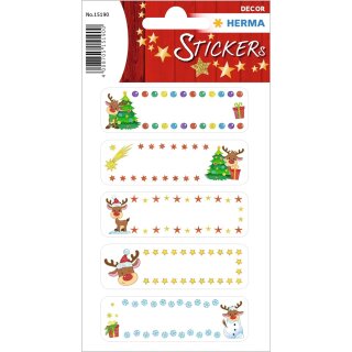 HERMA Weihnachts-Geschenkesticker DECOR "Little Rudolph" 2 Blatt à 5 Sticker