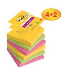 Post-it Haftnotizen Super Sticky Z-Notes 76 x 76 mm 4+2