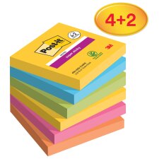 Post-it Haftnotizen Super Sticky Notes 76 x 76 mm 6...