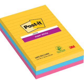 Post-it Haftnotizen Super Sticky Notes 101x101 mm liniert