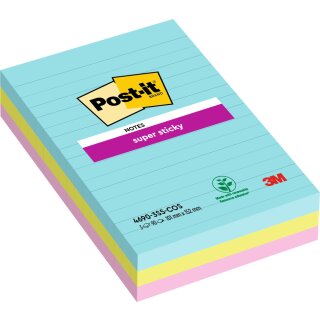 Post-it Haftnotizen Super Sticky Notes 101 x 152 mm Cosmic 3 Blöcke á 90 Blatt