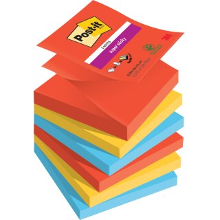 Post-it Haftnotizen Super Sticky Z-Notes 76 x 76mm Playful Collection 6 Blöcke