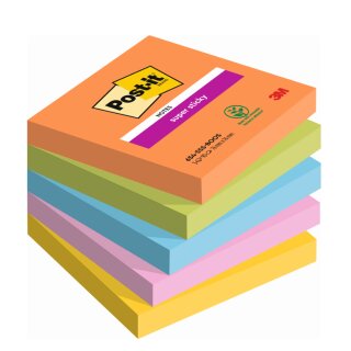 Post-it Haftnotizen Super Sticky Notes 76 x 76 mm Boost 5 Blöcke á 90 Blatt