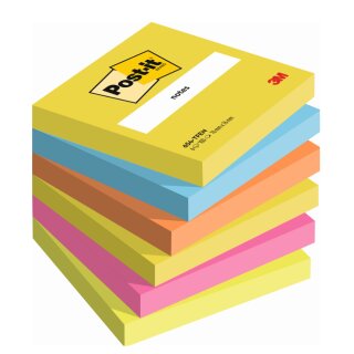 Post-it Haftnotizen Notes 76 x 76 mm Energetic Collection 6 Blöcke á 100 Blatt