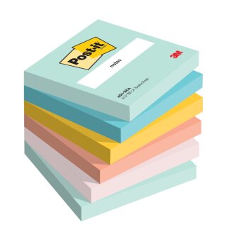 Post-it Haftnotizen Notes 76 x 76 mm Beachside Collection 6 Blöcke á 100 Blatt