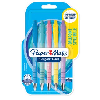 Paper:Mate Druckkugelschreiber FlexGrip Ultra Pastell 5er