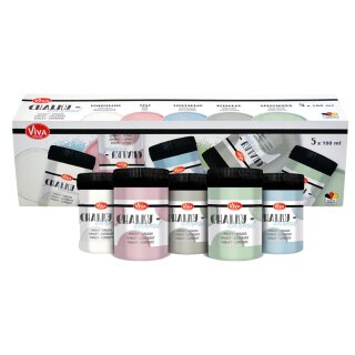 ViVA DECOR Kreidefarben-Set "Chalky pastell" 5-teilig