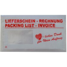 dm-folien Lieferscheintasche DIN lang mit Aufdruck