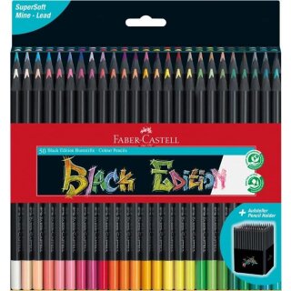 FABER-CASTELL Dreikant-Buntstifte Black Edition 50er Etui