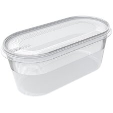 plast team Gefrierdose Helsinki 0,8 Liter oval transparent