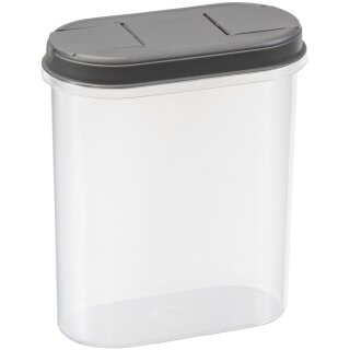 plast team Trockenvorratsdose Margerit 2,4 Liter grau transparent