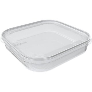 plast team Gefrierdose Helsinki 0,9 Liter quadratisch transparent