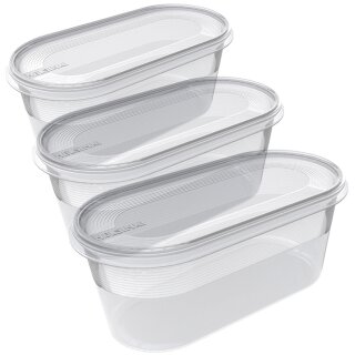 plast team Gefrierdosen-Set Helsinki 0,8 Liter 3er Set transparent