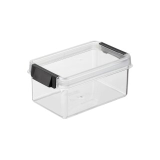 plast team Trockenvorratsdose Oslo 0,85 Liter rechteckig transparent/schwarz