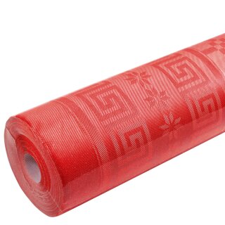 PROnappe Damast-Tischtuch (B)1,2 x (L)6,0 m rot