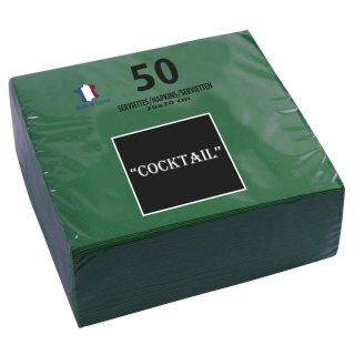 PROnappe Cocktail-Servietten 200 x 200 mm tannengrün 50 Stück