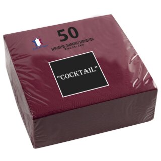 PROnappe Cocktail-Servietten 200 x 200 mm bordeaux 50 Stück