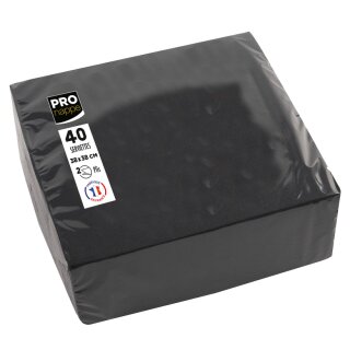 PROnappe Dinner-Servietten 380 x 380 mm schwarz 40 Stück